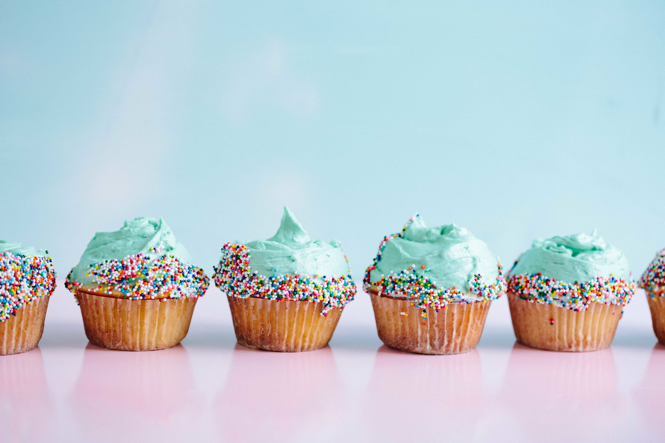 Delicous Cupcakes with Blue Frosting